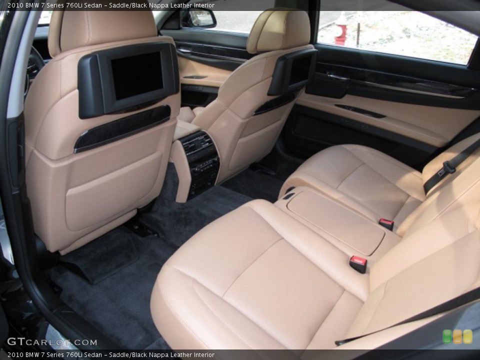 Saddle/Black Nappa Leather Interior Photo for the 2010 BMW 7 Series 760Li Sedan #41598833