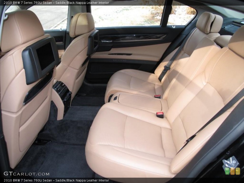 Saddle/Black Nappa Leather Interior Photo for the 2010 BMW 7 Series 760Li Sedan #41598845