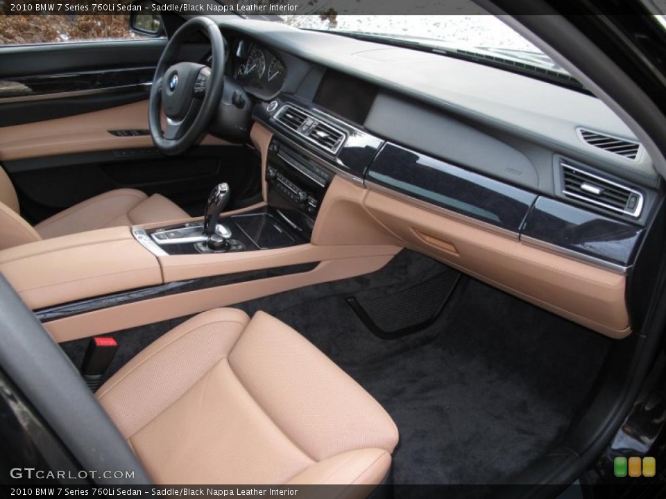 Saddle/Black Nappa Leather Interior Dashboard for the 2010 BMW 7 Series 760Li Sedan #41598877