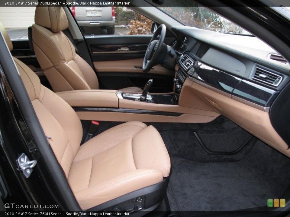 Saddle/Black Nappa Leather Interior Photo for the 2010 BMW 7 Series 760Li Sedan #41598893