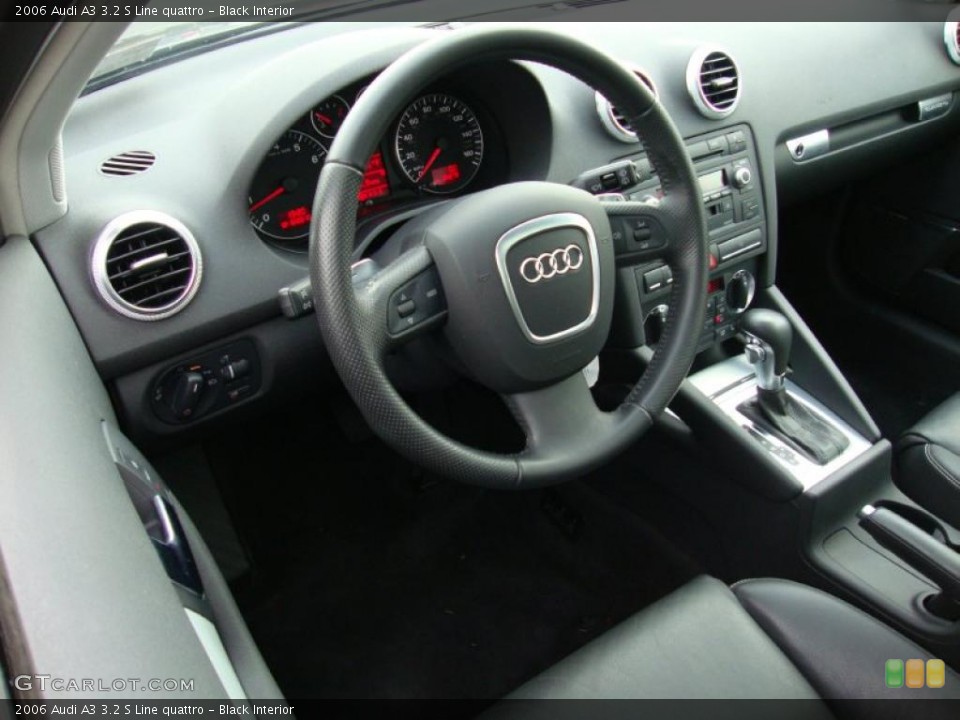 Black Interior Steering Wheel for the 2006 Audi A3 3.2 S Line quattro #41600549