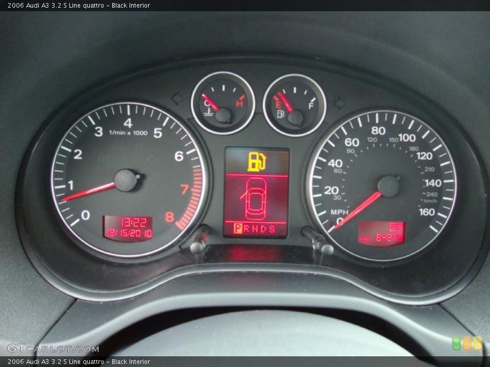Black Interior Gauges for the 2006 Audi A3 3.2 S Line quattro #41600953