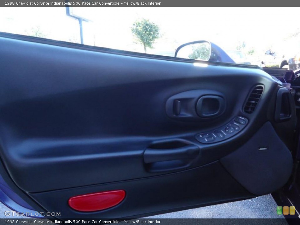 Yellow/Black Interior Door Panel for the 1998 Chevrolet Corvette Indianapolis 500 Pace Car Convertible #41603445