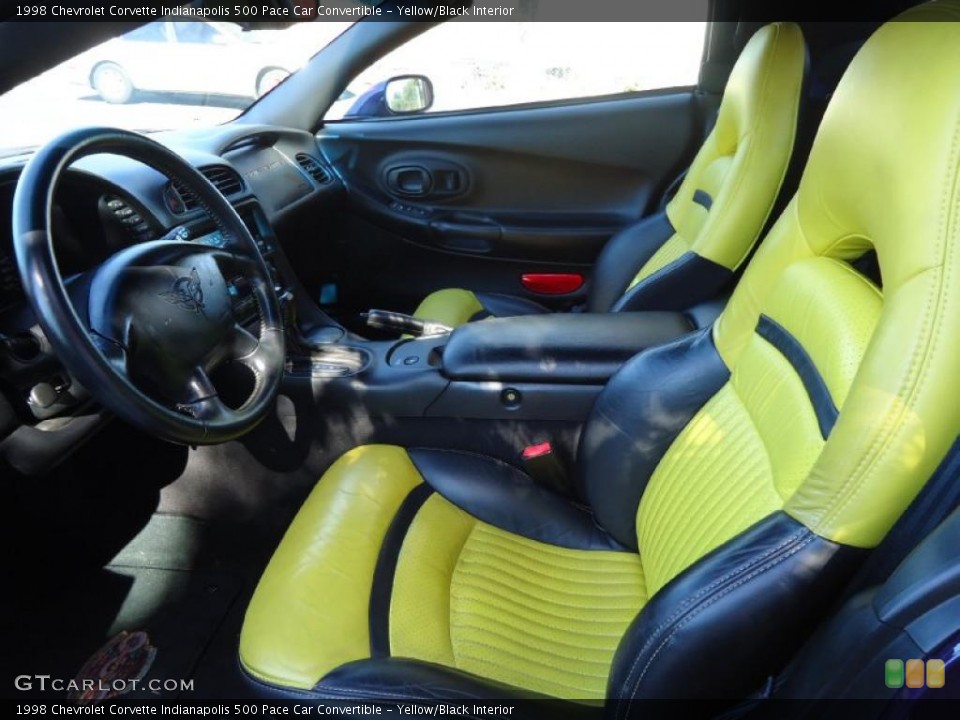 Yellow/Black Interior Photo for the 1998 Chevrolet Corvette Indianapolis 500 Pace Car Convertible #41603497