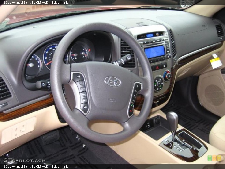 Beige Interior Prime Interior for the 2011 Hyundai Santa Fe GLS AWD #41606057