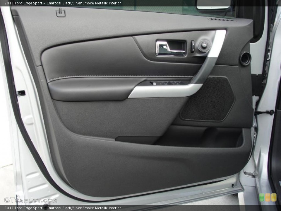 Charcoal Black/Silver Smoke Metallic Interior Door Panel for the 2011 Ford Edge Sport #41606229