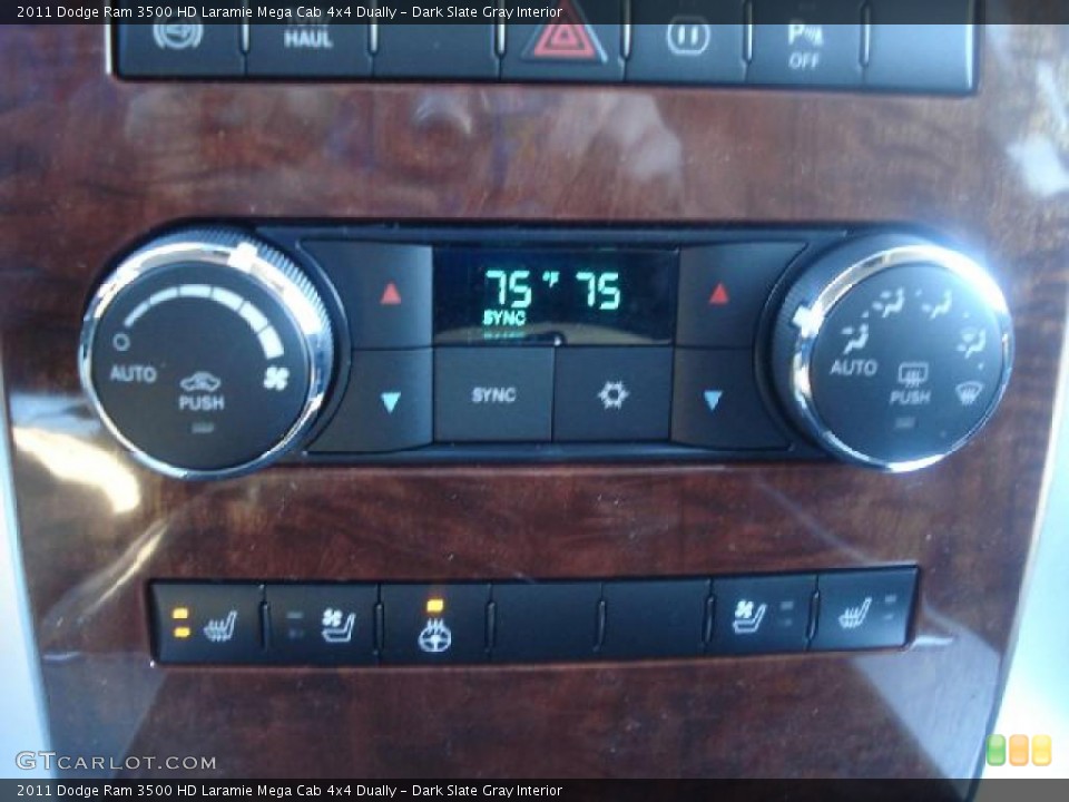 Dark Slate Gray Interior Controls for the 2011 Dodge Ram 3500 HD Laramie Mega Cab 4x4 Dually #41614588