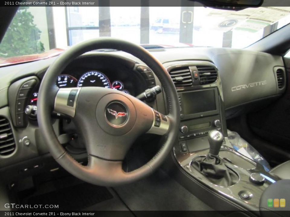 Ebony Black Interior Dashboard for the 2011 Chevrolet Corvette ZR1 #41617685