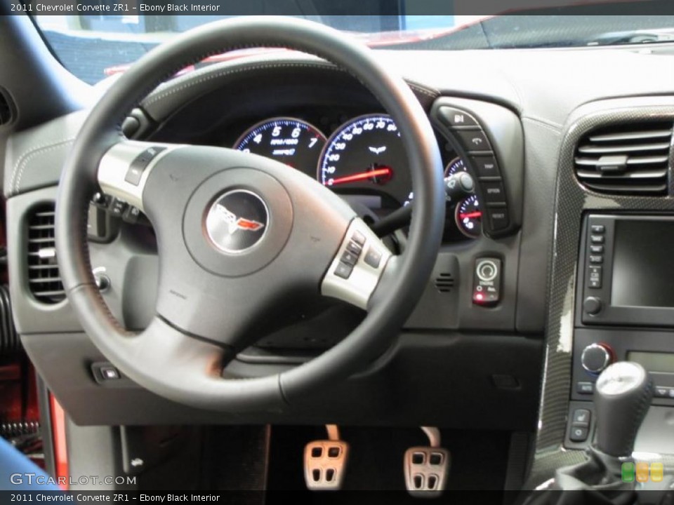 Ebony Black Interior Steering Wheel for the 2011 Chevrolet Corvette ZR1 #41617841