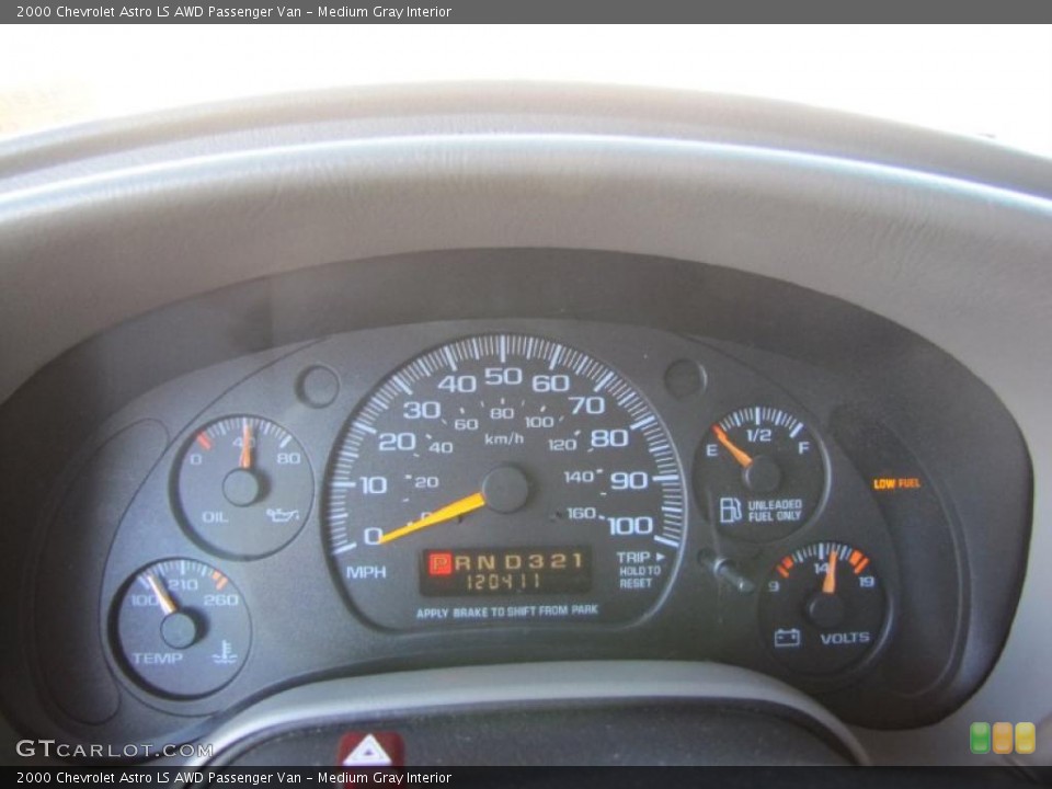 Medium Gray Interior Gauges for the 2000 Chevrolet Astro LS AWD Passenger Van #41618145