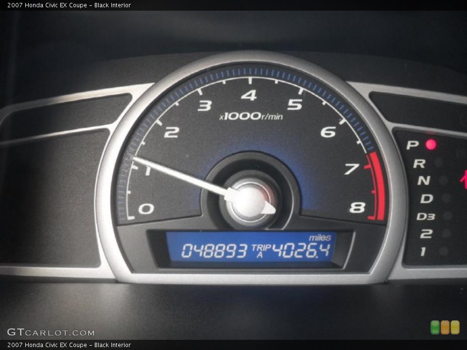 Black Interior Gauges for the 2007 Honda Civic EX Coupe #41622438