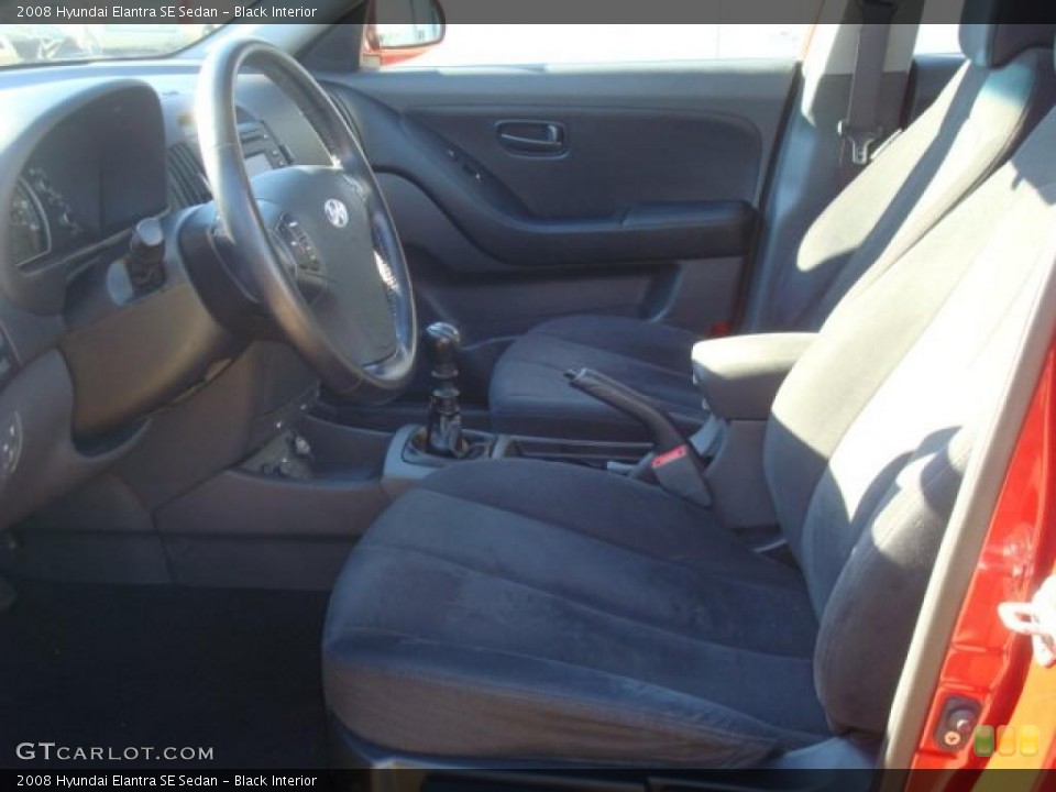 Black Interior Photo for the 2008 Hyundai Elantra SE Sedan #41625070