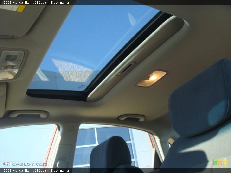 Black Interior Sunroof for the 2008 Hyundai Elantra SE Sedan #41625098