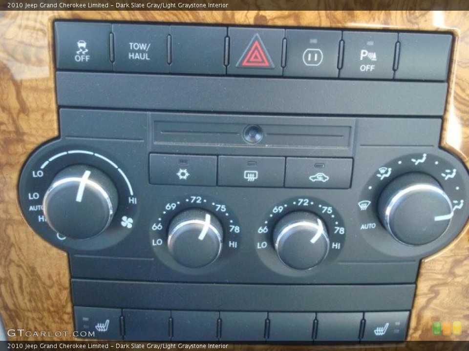 Dark Slate Gray/Light Graystone Interior Controls for the 2010 Jeep Grand Cherokee Limited #41625714