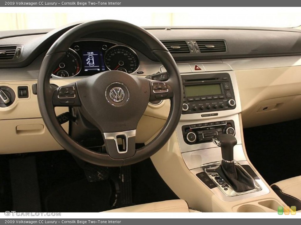 Cornsilk Beige Two-Tone Interior Dashboard for the 2009 Volkswagen CC Luxury #41628160