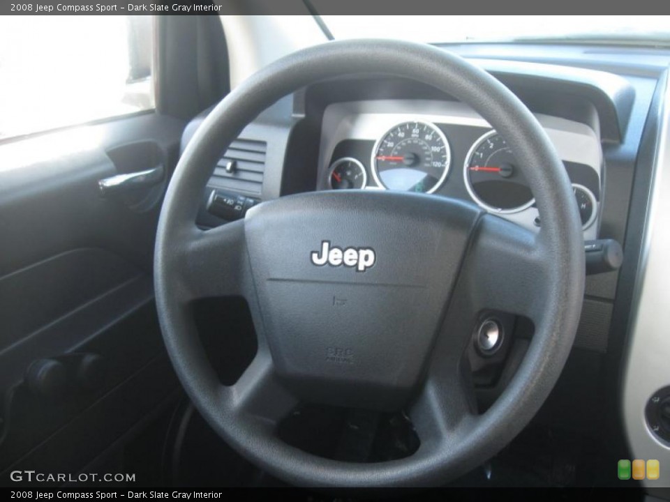Dark Slate Gray Interior Steering Wheel for the 2008 Jeep Compass Sport #41629169