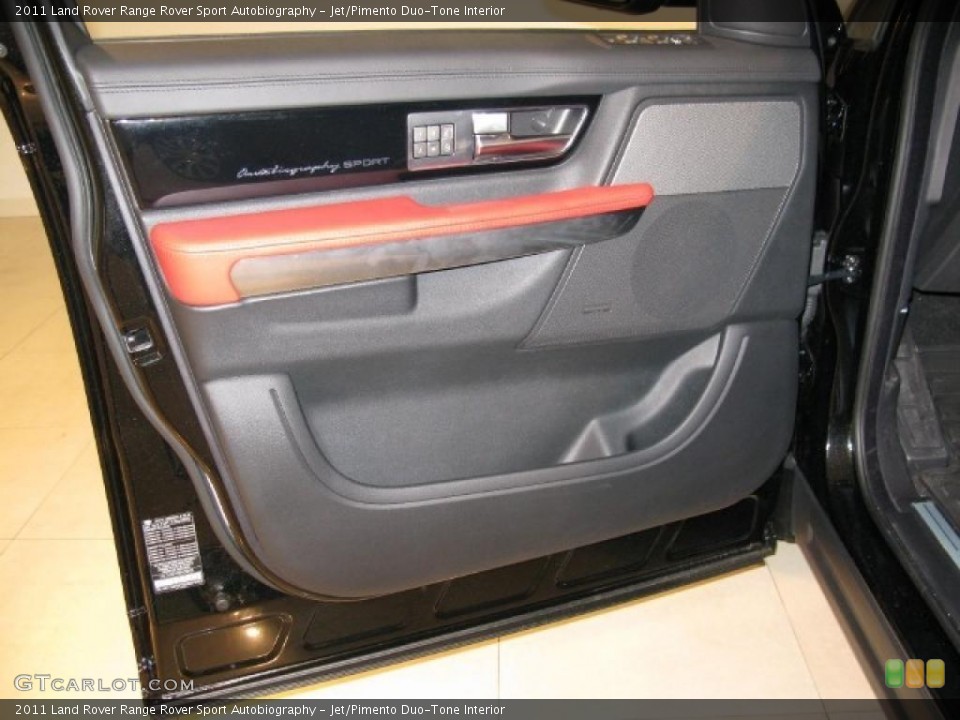 Jet/Pimento Duo-Tone Interior Door Panel for the 2011 Land Rover Range Rover Sport Autobiography #41633879