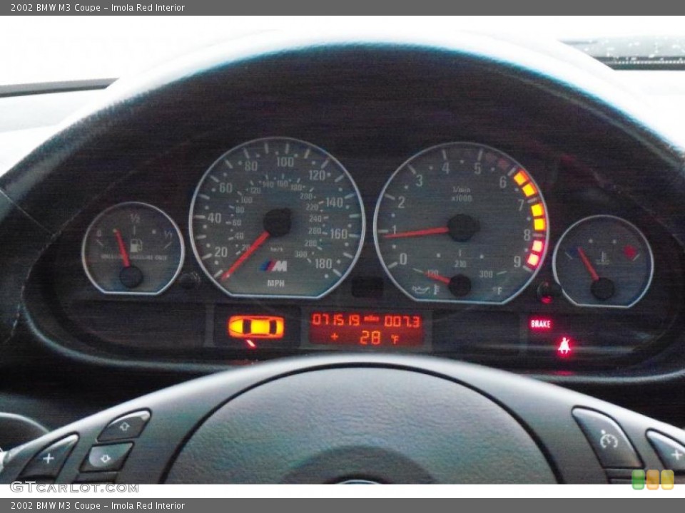 Imola Red Interior Gauges for the 2002 BMW M3 Coupe #41637819
