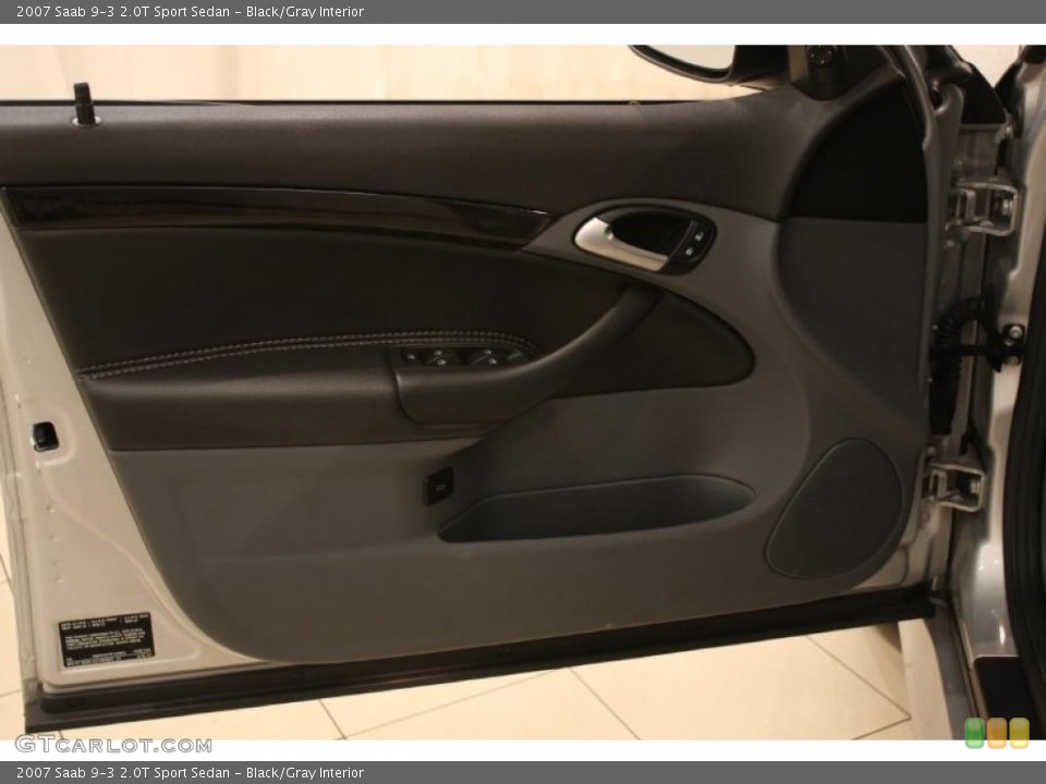 Black/Gray Interior Door Panel for the 2007 Saab 9-3 2.0T Sport Sedan #41640615