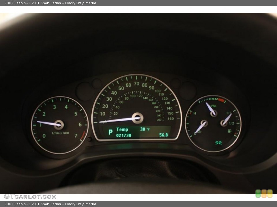 Black/Gray Interior Gauges for the 2007 Saab 9-3 2.0T Sport Sedan #41640699