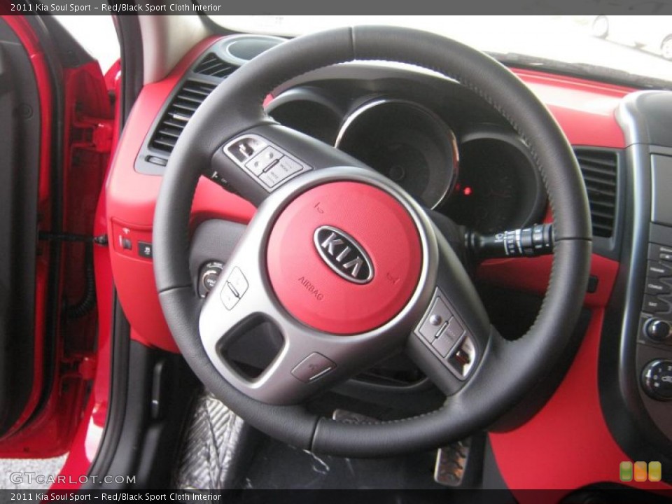 Red/Black Sport Cloth Interior Photo for the 2011 Kia Soul Sport #41641319