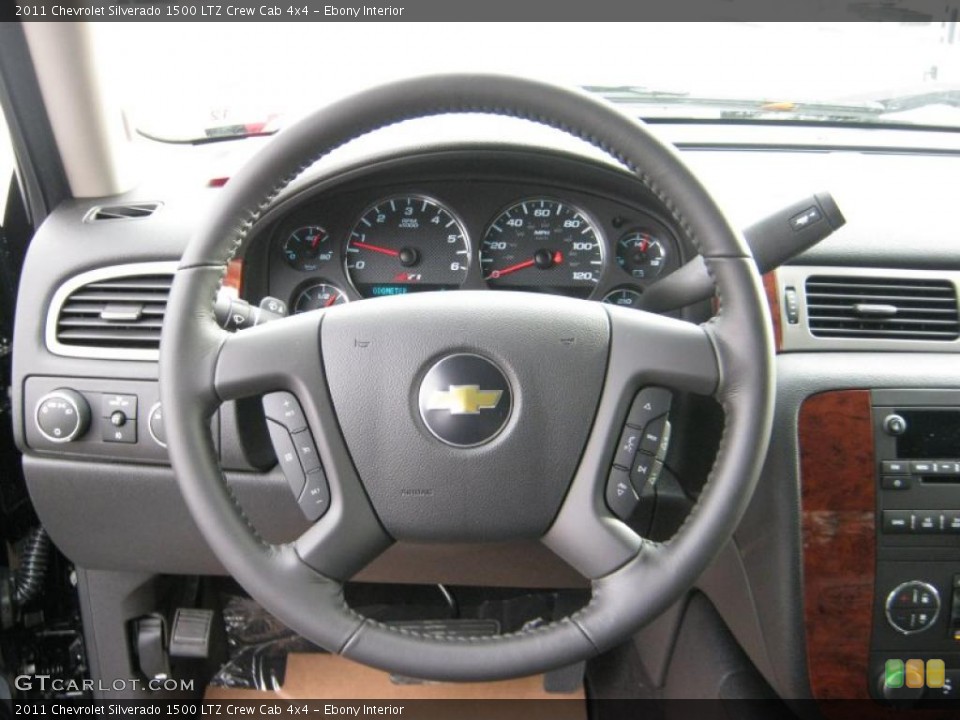 Ebony Interior Steering Wheel for the 2011 Chevrolet Silverado 1500 LTZ Crew Cab 4x4 #41646671