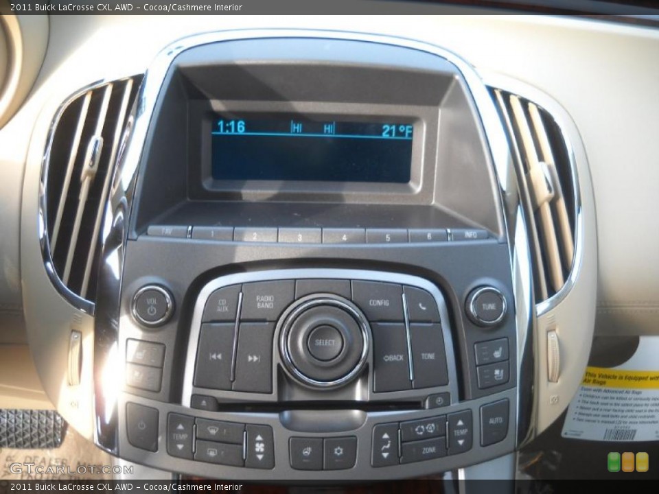 Cocoa/Cashmere Interior Controls for the 2011 Buick LaCrosse CXL AWD #41652443