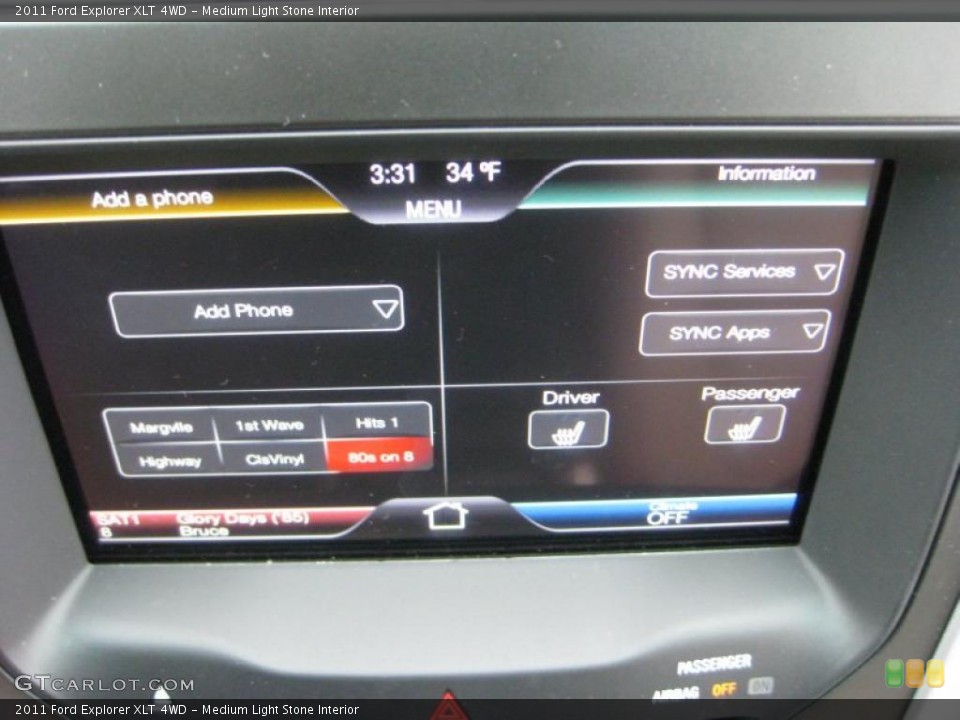 Medium Light Stone Interior Controls for the 2011 Ford Explorer XLT 4WD #41664107