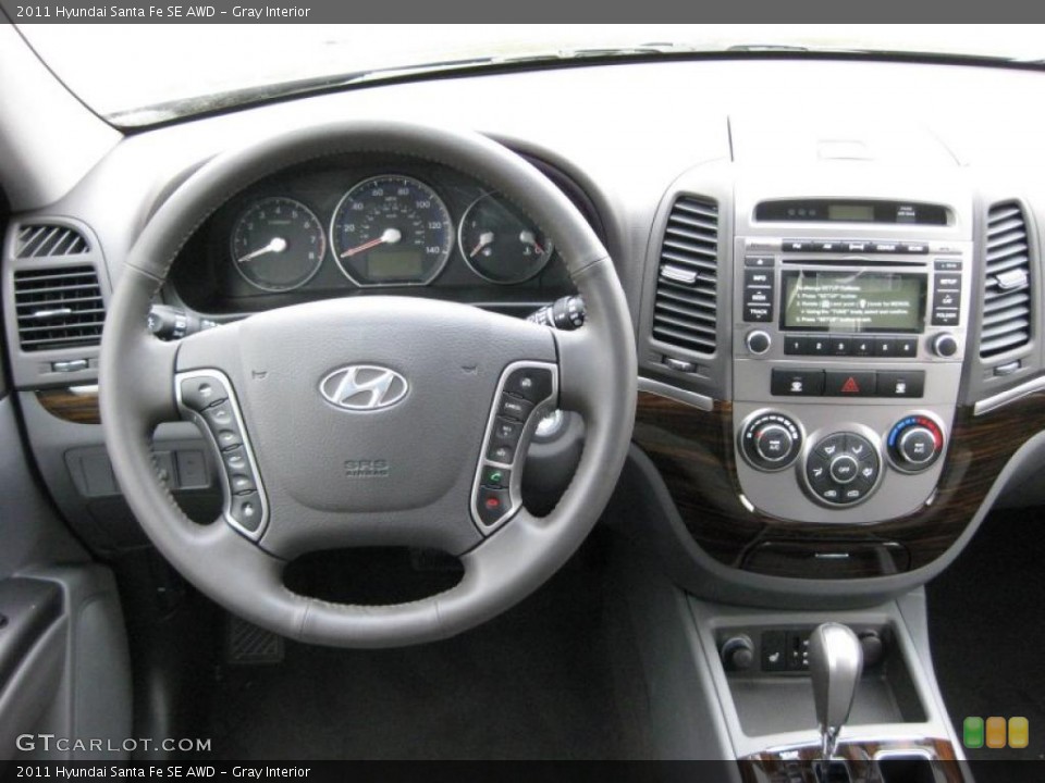 Gray Interior Dashboard for the 2011 Hyundai Santa Fe SE AWD #41665447