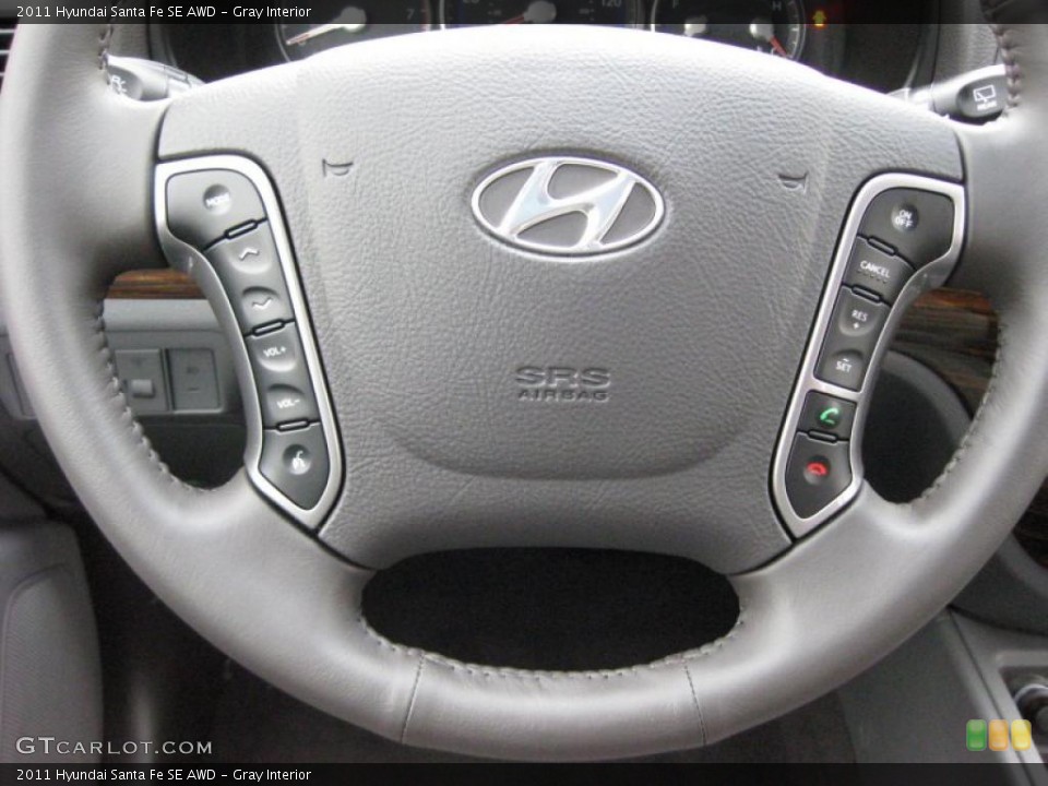 Gray Interior Steering Wheel for the 2011 Hyundai Santa Fe SE AWD #41665491