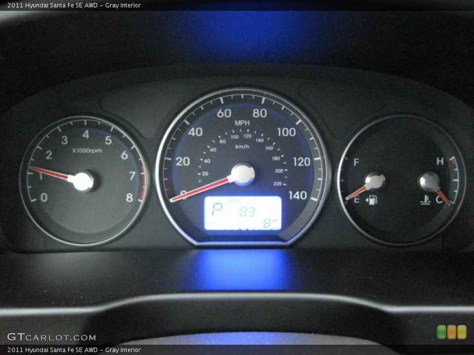 Gray Interior Gauges for the 2011 Hyundai Santa Fe SE AWD #41665515