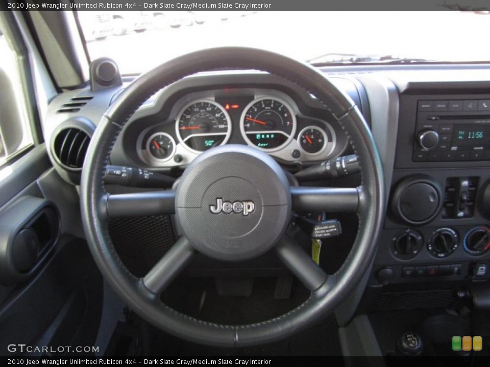 Dark Slate Gray/Medium Slate Gray Interior Steering Wheel for the 2010 Jeep Wrangler Unlimited Rubicon 4x4 #41668988