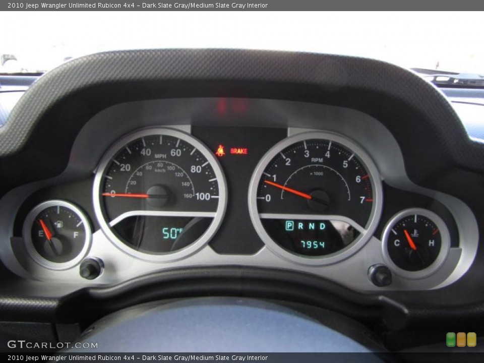 Dark Slate Gray/Medium Slate Gray Interior Gauges for the 2010 Jeep Wrangler Unlimited Rubicon 4x4 #41669020