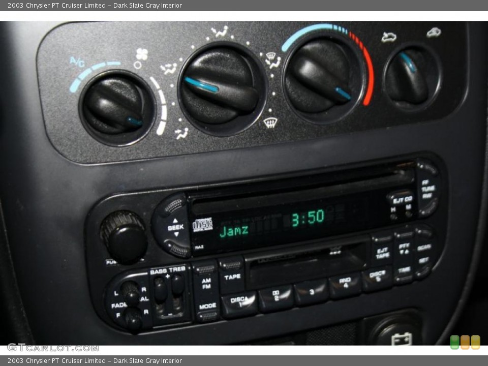 Dark Slate Gray Interior Controls for the 2003 Chrysler PT Cruiser Limited #41670312