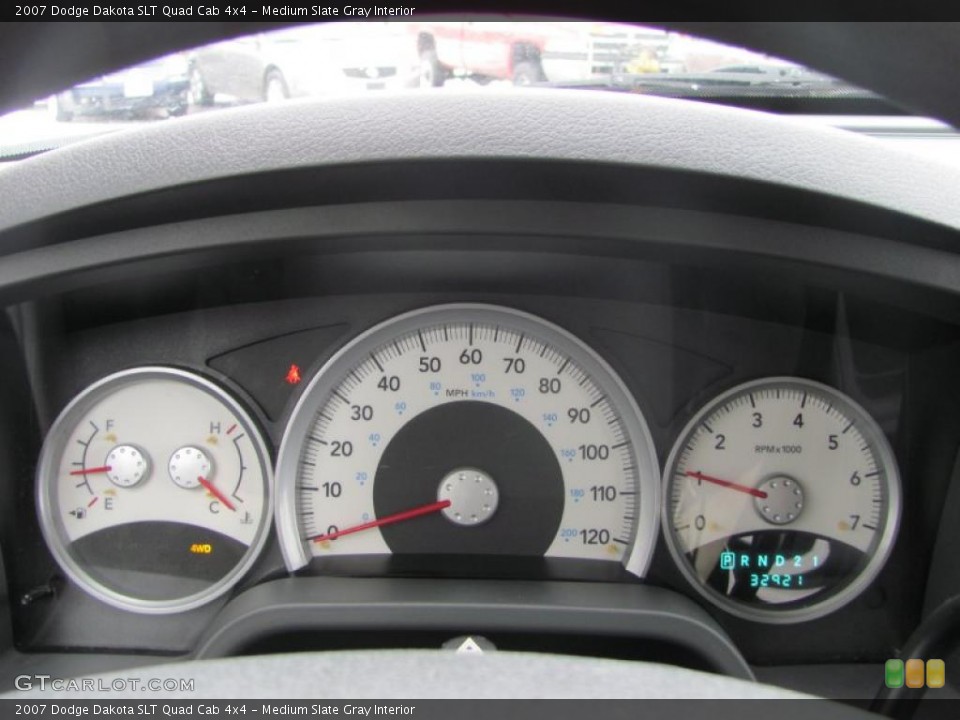 Medium Slate Gray Interior Gauges for the 2007 Dodge Dakota SLT Quad Cab 4x4 #41671876