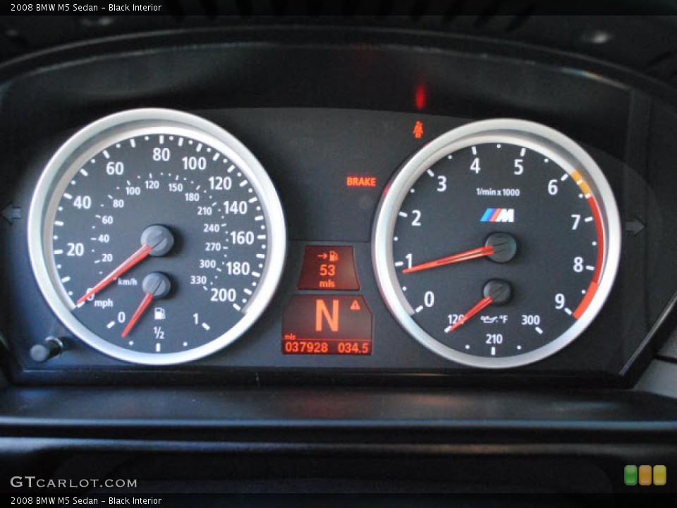 Black Interior Gauges for the 2008 BMW M5 Sedan #41684973