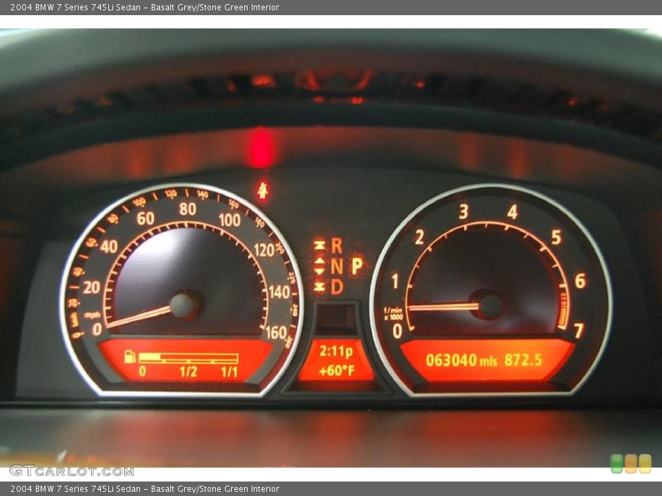 Basalt Grey/Stone Green Interior Gauges for the 2004 BMW 7 Series 745Li Sedan #41687473