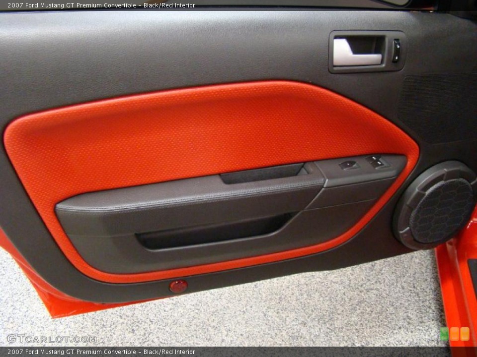 Black/Red Interior Door Panel for the 2007 Ford Mustang GT Premium Convertible #41688009