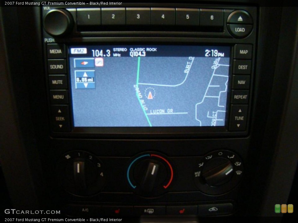 Black/Red Interior Navigation for the 2007 Ford Mustang GT Premium Convertible #41688029
