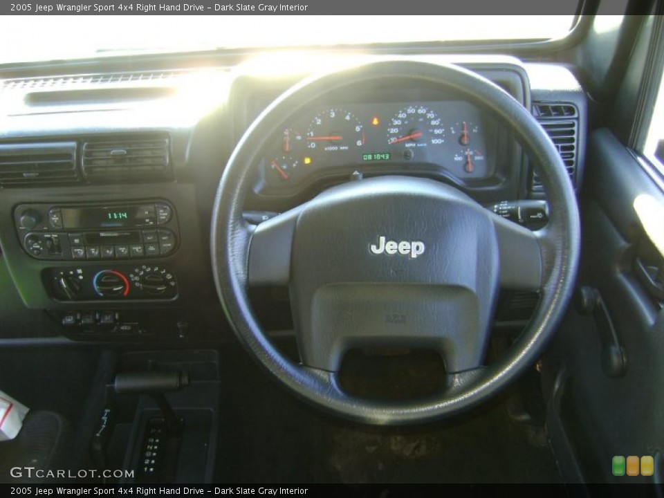 Dark Slate Gray Interior Steering Wheel for the 2005 Jeep Wrangler Sport 4x4 Right Hand Drive #41690913