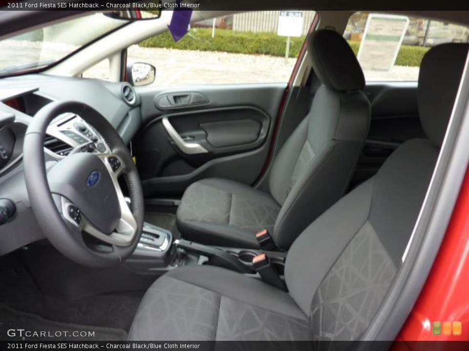 Charcoal Black/Blue Cloth Interior Photo for the 2011 Ford Fiesta SES Hatchback #41695661