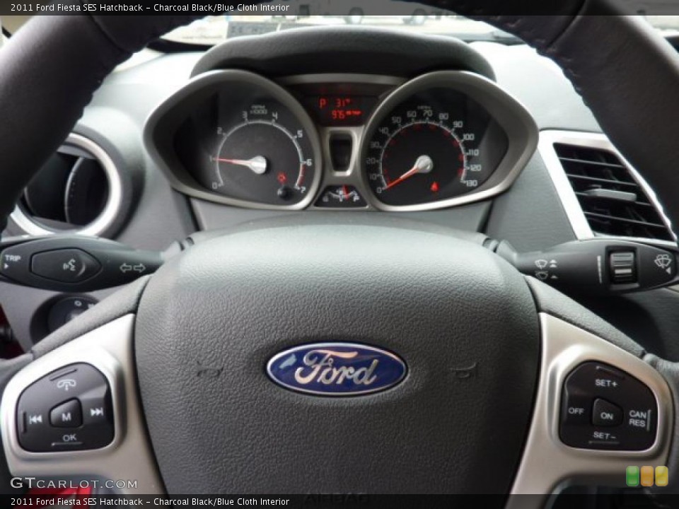 Charcoal Black/Blue Cloth Interior Controls for the 2011 Ford Fiesta SES Hatchback #41695717