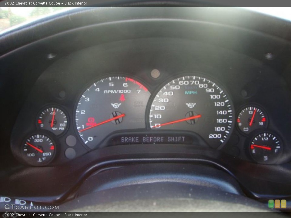 Black Interior Gauges for the 2002 Chevrolet Corvette Coupe #41699655