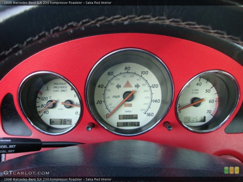 Salsa Red Interior Gauges for the 1998 Mercedes-Benz SLK 230 Kompressor Roadster #41714266