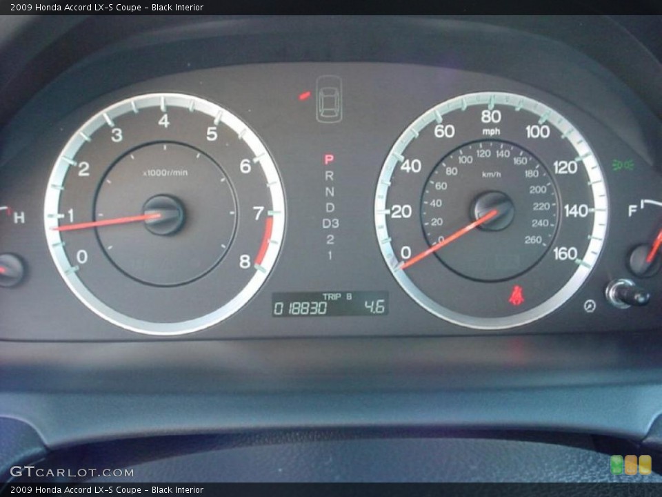 Black Interior Gauges for the 2009 Honda Accord LX-S Coupe #41715458