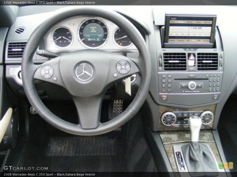 Black/Sahara Beige Interior Dashboard for the 2008 Mercedes-Benz C 350 Sport #41718546