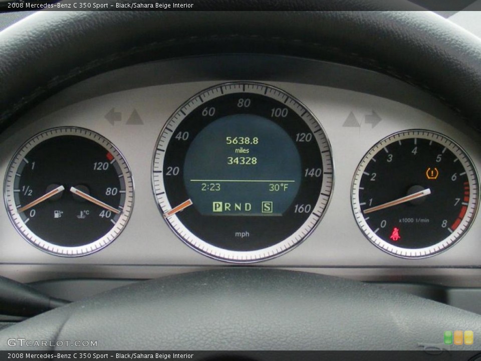 Black/Sahara Beige Interior Gauges for the 2008 Mercedes-Benz C 350 Sport #41718578