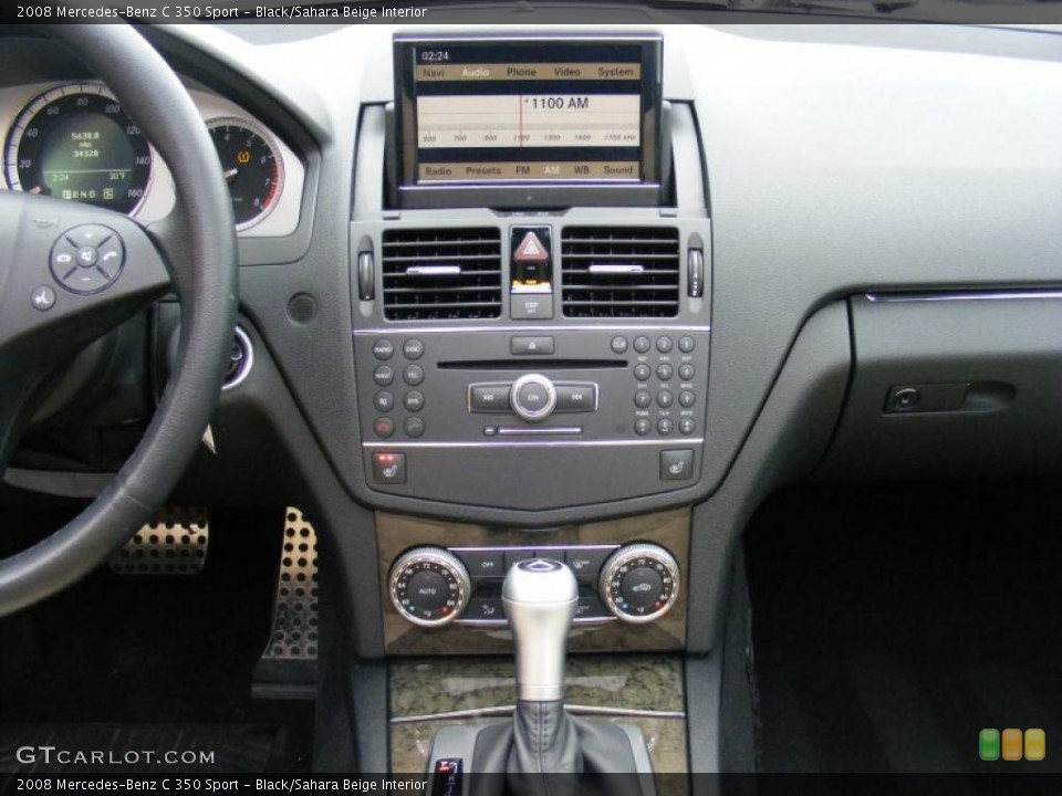 Black/Sahara Beige Interior Controls for the 2008 Mercedes-Benz C 350 Sport #41718606