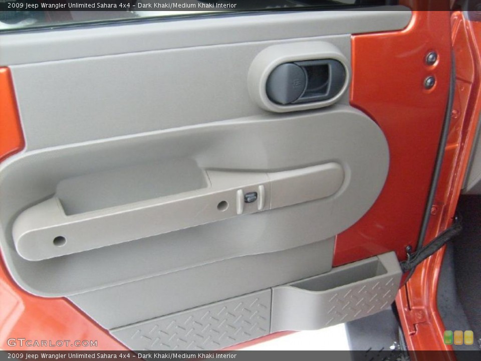Dark Khaki/Medium Khaki Interior Door Panel for the 2009 Jeep Wrangler Unlimited Sahara 4x4 #41719066