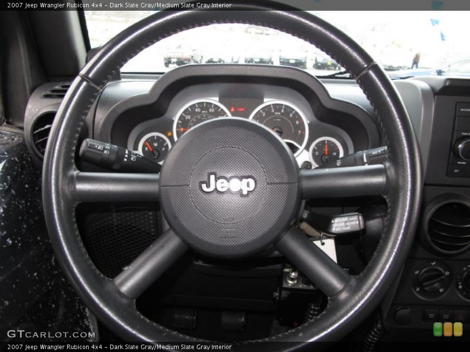 Dark Slate Gray/Medium Slate Gray Interior Steering Wheel for the 2007 Jeep Wrangler Rubicon 4x4 #41720858
